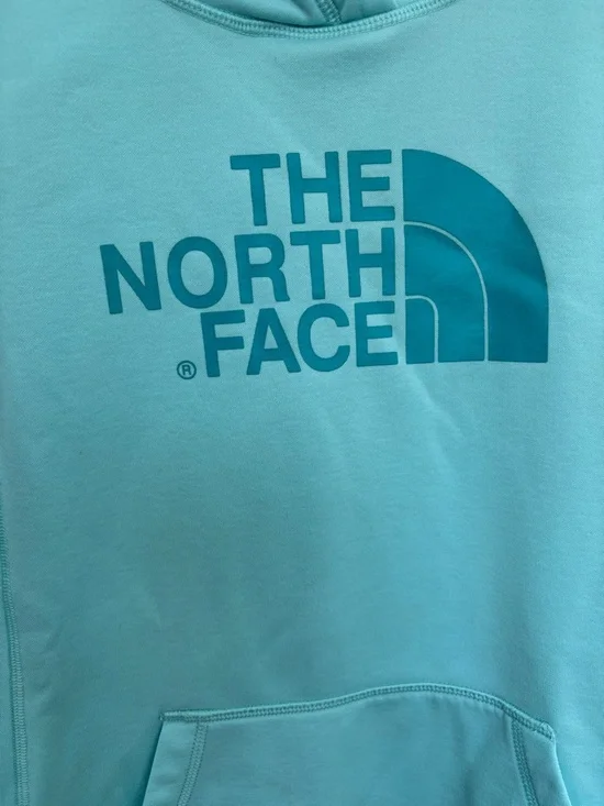 The North Face Women's L Teal Pullover Hoodie with Logo Good Condition - Picture 4 of 12